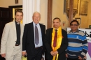 Revd Canon Andrew Wickens with Church Warden Keith Tomlinson, Rajesh Patel of Dudley&#39;s Hindu community and a visitor from India. 